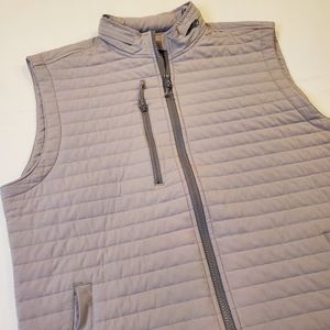 Johnnie-O Crosswind Prep-Performance Vest Light Gray Men's Size Medium Quilted
